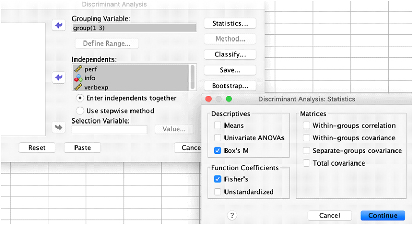 Discriminate Test Grouping Variable