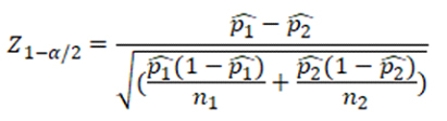 Two Proportion Test Equation